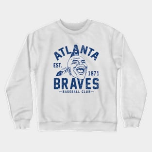 Old Style Atlanta Braves 3 by Buck Tee Crewneck Sweatshirt